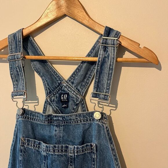 GAP DENIM 90’s Y2k Slouchy shorta medium wash overall shorts size Large denim ov - Picture 16 of 16